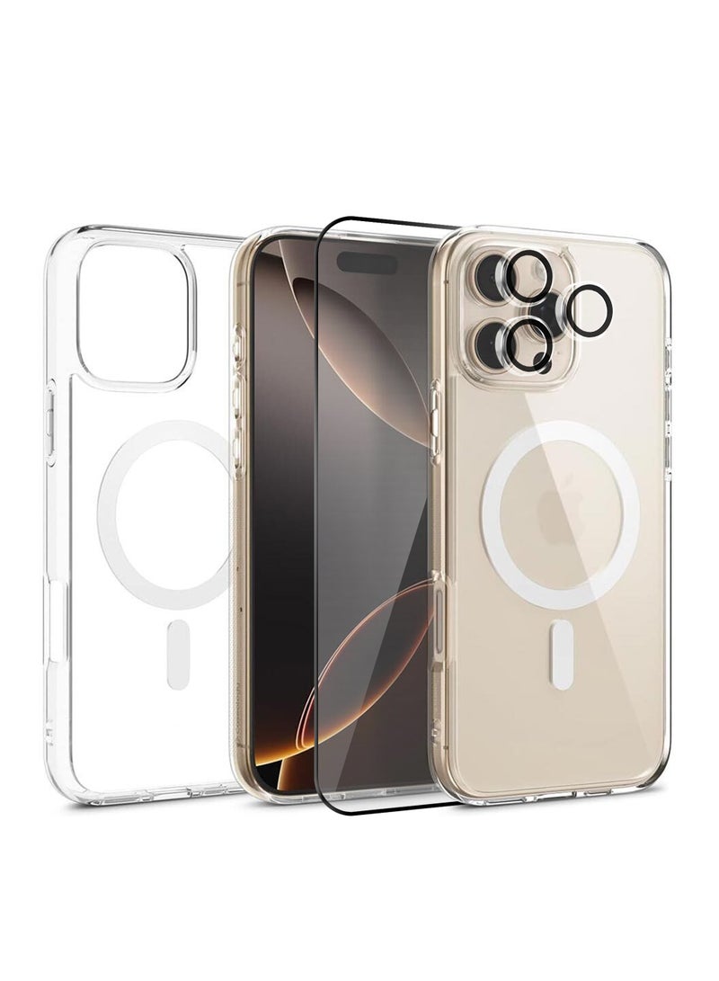 يو آر آر ChatGPT said: ChatGPT حزمة الحماية URR 3 في 1 HD المتوافقة مع iPhone 16 Pro تشمل واقي عدسة كاميرا، غطاء مغناطيسي شفاف، وواقي شاشة من الزجاج المقوى بزاوية 26 درجة. توفر الحزمة حماية ضد الخدوش، وشفافية عالية الدقة، مع حماية متقدمة للشاشة والكاميرا، مما يضمن الحفاظ على جهازك في حالة ممتازة - Image 1