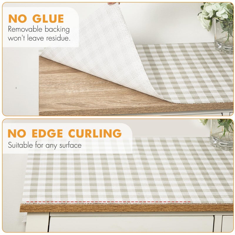 Viseeko Shelf and Drawer Liner for Kitchen Cabinet, Non-Adhesive Cabinet Liners for Shelves, Strong Grip Shelf Paper Non-Slip Waterproof Easy to Cut for Dresser Cupboard, Green Grid, 12 in x 10 ft - Image 5