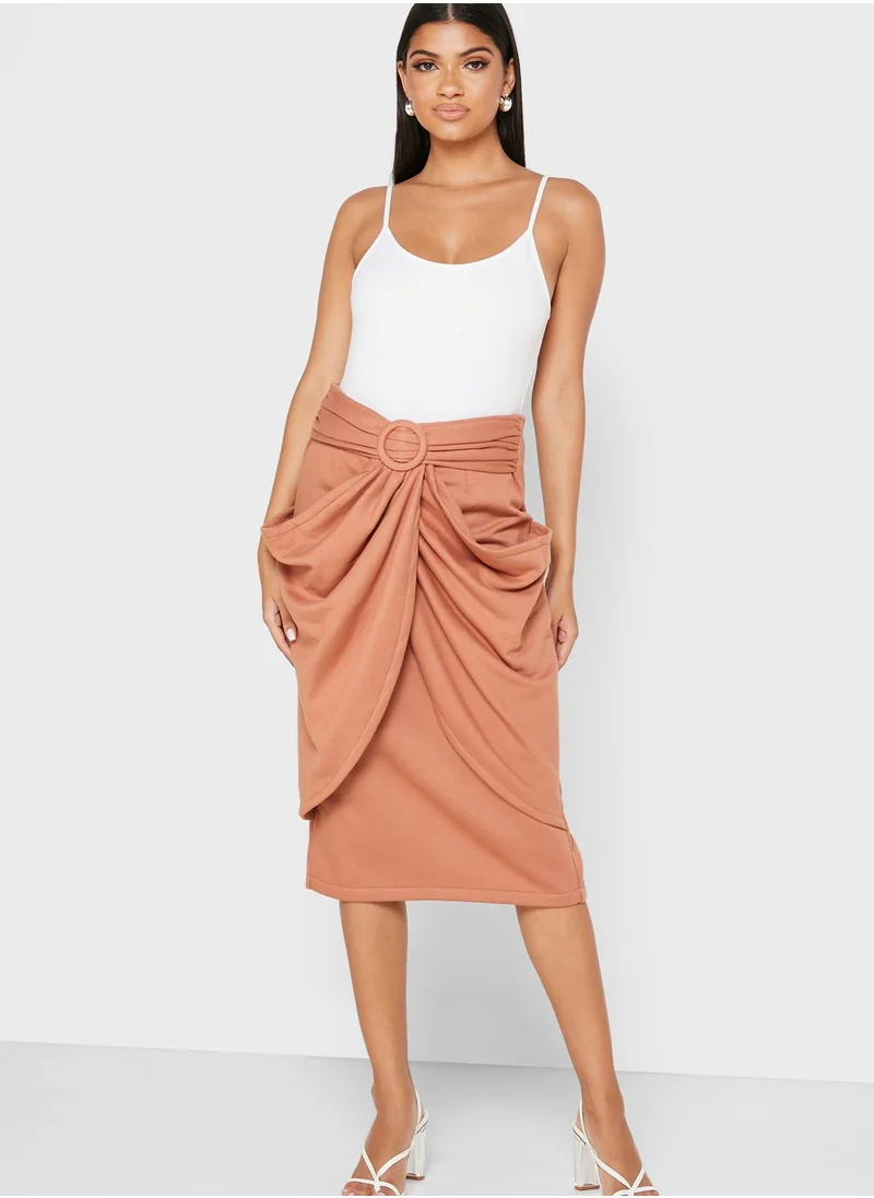 Bhaane Belted Midi Skirt