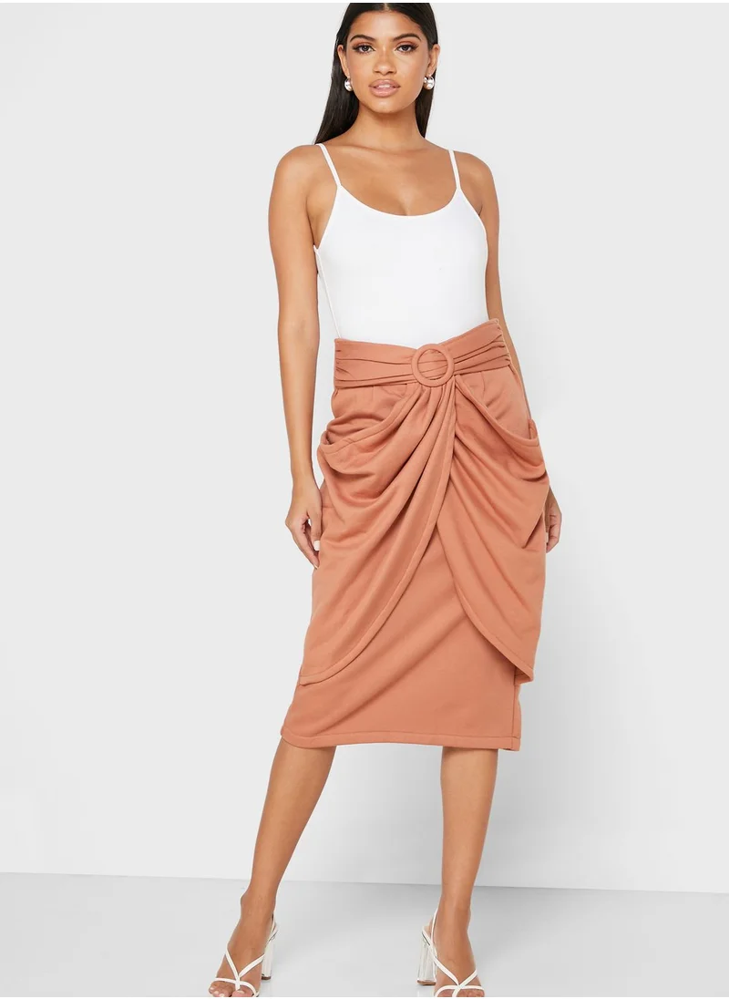 Bhaane Belted Midi Skirt