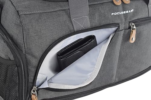 FocusGear Ultimate Gym Bag 2.0: The Durable Crowdsource Designed Duffel Bag with 10 Optimal Compartments Including Water Resistant Pouch (Charcoal, Medium (20")) (Charcoal) - Image 3