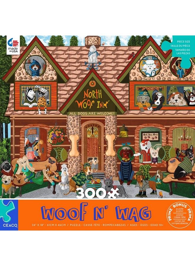 Ceaco Woof N Wag North Woof Inn 300 Piece Jigsaw Puzzle - Image 3