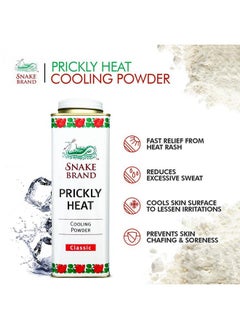 SNAKE BRAND Prickly Heat Cooling Powder Classic & Soft & Smooth (Pack Of 2) 280 Gms  - Image 3