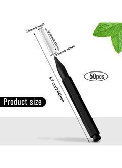 Patelai Patelai 50 Pieces Interdental Brush for Cleaner Braces Brush Toothpick Dental Tooth Flossing Head Oral Dental Hygiene Flosser Toothpick Cleaners Tooth Cleaning Tool(Black)  - Image 2
