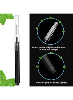 Patelai Patelai 50 Pieces Interdental Brush for Cleaner Braces Brush Toothpick Dental Tooth Flossing Head Oral Dental Hygiene Flosser Toothpick Cleaners Tooth Cleaning Tool(Black)  - Image 4