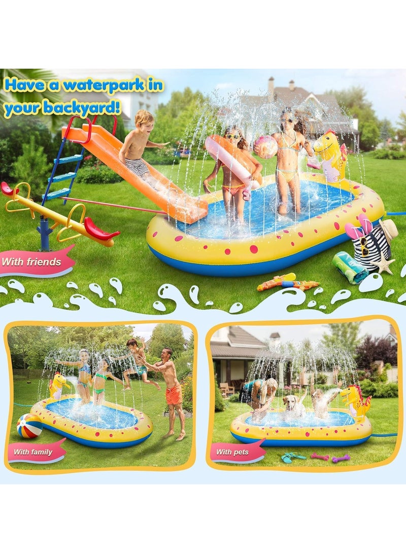 AUTOYSUR Inflatable Swimming Pool for Kids,170x103x65 cm, Outdoor Backyard Garden Swimming Pools Paddling Pool for Toddlers Backyard Outdoor Garden Backyard Summer Water Party - Image 4