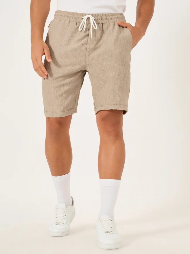Take Two Take Two Men Solid Drawstring Waist Shorts