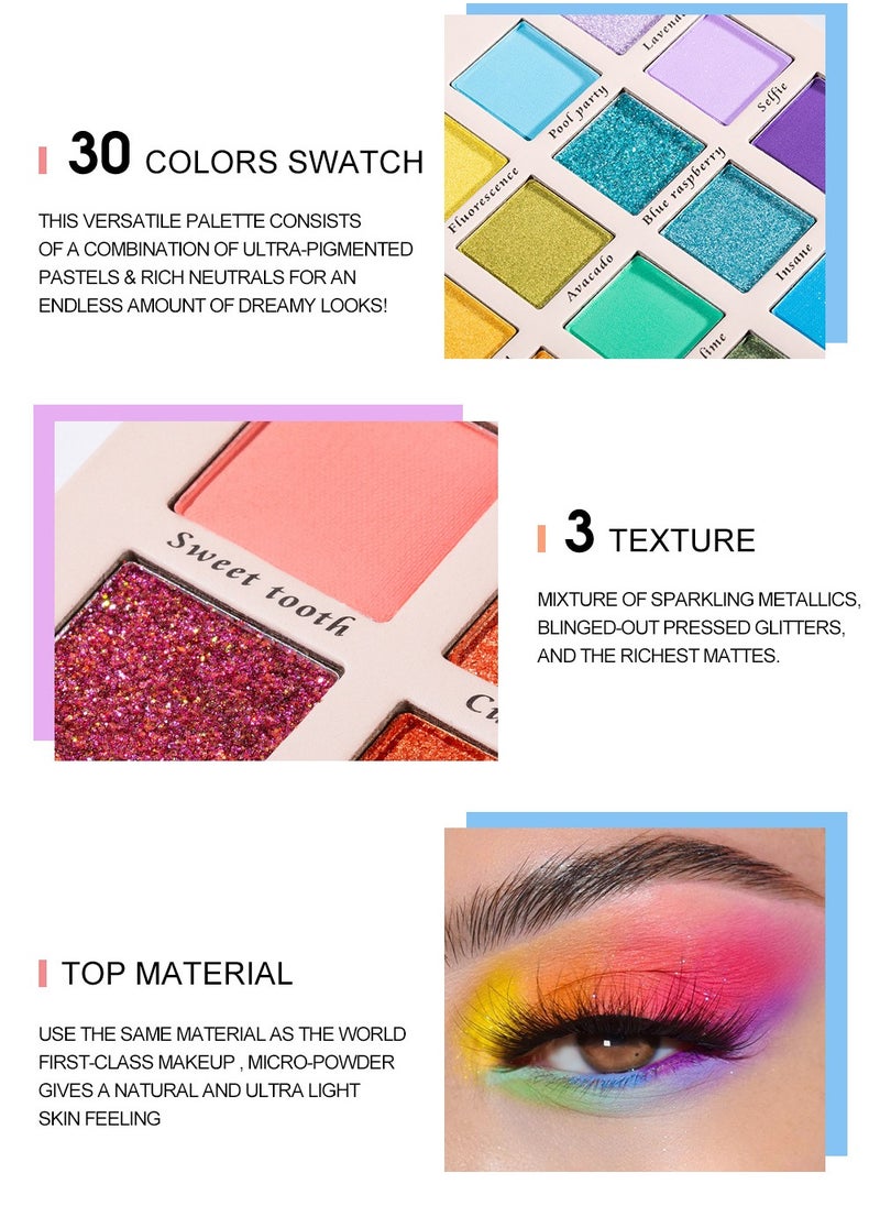 Handaiyan - 30 Colour Eyeshadow/Rainbow Mega Palette - Image 1