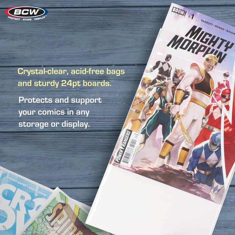 BCW Current Comic Boards and Bags Combo | 100 Polypropylene Comic Bags & Backer Boards | Acid-Free Archival Quality | Crystal Clear | Preserves Collectible Comics | Fits Standard Comic Storage Boxes - Image 5