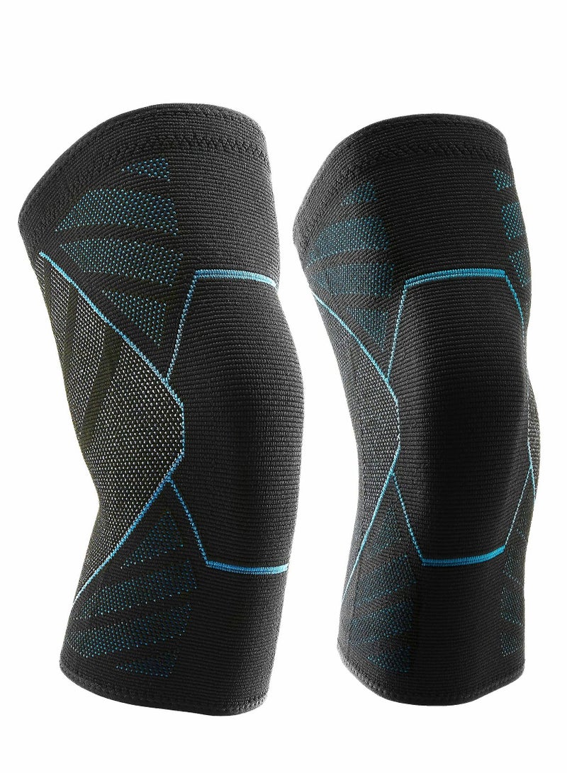 SYOSI 1 Pair Knee Brace, Knee Compression Sleeve for Men & Women, Non-Slip Knee Support, Medical Grade Knee Pads for Running, Meniscus Tear, ACL, Arthritis, Joint Pain Relief