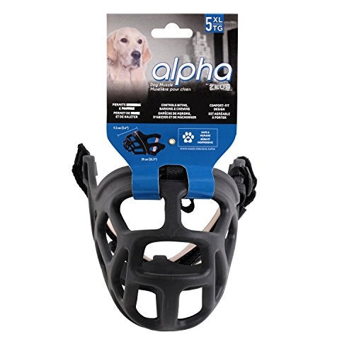 ZEUS Alpha TPR Muzzle for X-Large Dogs, Comfort Fit Design Prevents Biting, Barking and Chewing, Black - Image 1