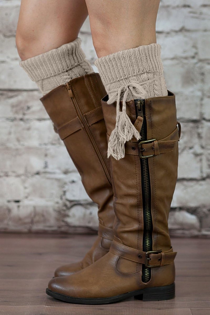 Modern Boho The Original Button Boot Socks with Lace Trim Boutique Socks - Image 2