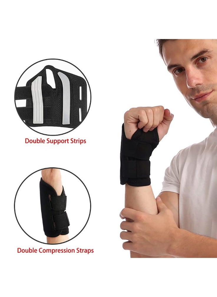دعامة معصم لليد اليمنى لمتلازمة النفق الرسغي للرجال والنساء لتخفيف الألم، دعامة معصم ليلية للنوم، مثبتة للذراع مع كم ضغط وأحزمة قابلة للتعديل، لعلاج التهاب الأوتار والتهاب المفاصل - Image 4