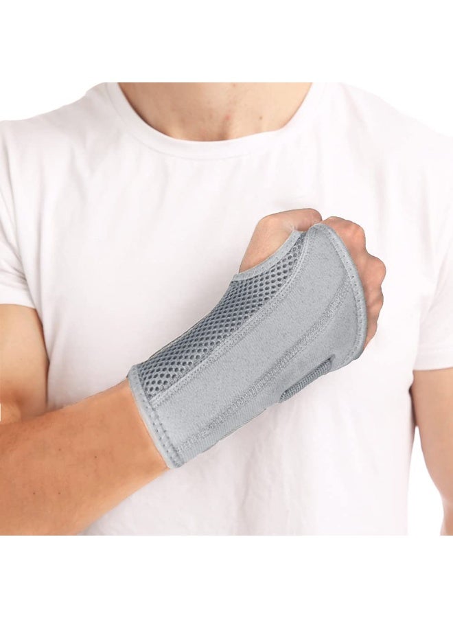 دعامة معصم لليد اليمنى لمتلازمة النفق الرسغي للرجال والنساء لتخفيف الألم، دعامة معصم ليلية للنوم، مثبتة للذراع مع كم ضغط وأحزمة قابلة للتعديل، لعلاج التهاب الأوتار والتهاب المفاصل - Image 3