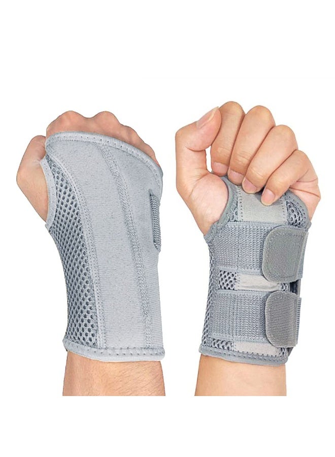 دعامة معصم لليد اليمنى لمتلازمة النفق الرسغي للرجال والنساء لتخفيف الألم، دعامة معصم ليلية للنوم، مثبتة للذراع مع كم ضغط وأحزمة قابلة للتعديل، لعلاج التهاب الأوتار والتهاب المفاصل - Image 1