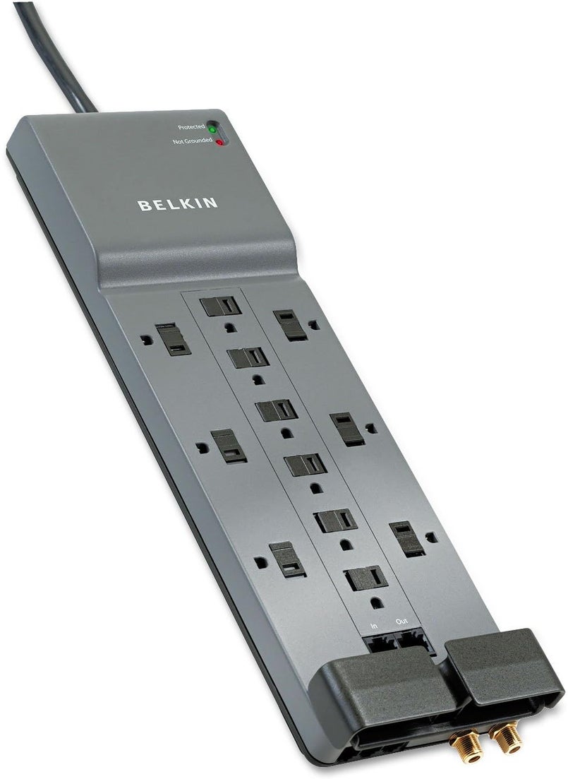 belkin Belkin Professional Series surgemaster Surge Protector 12 ac outlets 10 ft Cord 3996 j Dark Gray 