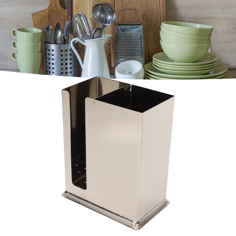 Utensil Drying Rack 3 Compartments Thickened Stainless Steel - Drainage Hole Design Multipurpose Drainer for Kitchen Countertop Organization - Image 3