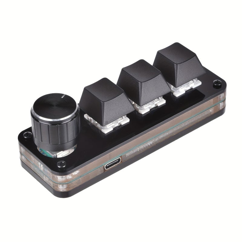 Black Mini 3 Key Programming Keypad with Knob for Clip Design and Game Trigger - Image 4