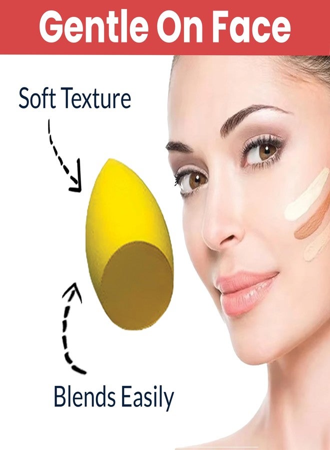 TEMPERIA (10 pcs) Beauty Blender Set with Plastic Jar - Soft Powder Puff Face Makeup Sponge for Liquid Foundation, Creams, Powders, Wet and Dry Makeup - Multicolour - Image 3