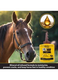Fiebing's Fiebing's Hoof Oil for Horses With Mineral Oil (32 oz) - Hoof Dressing With Applicator Brush to Condition Dry, Split Hooves & Corns - Prevents Cracks, Splits & Contracted Feet with Semi Gloss Finish  - Image 4