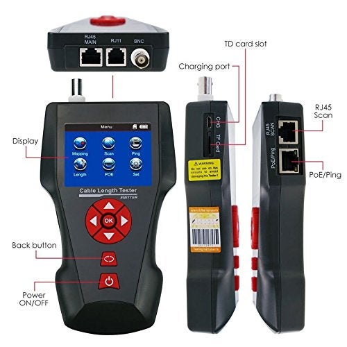 Noyafa NF-8601W-A Multi-Functional Network Cable Tester for RJ45, RJ11, BNC, PING/POE 8 Identifier - Image 2