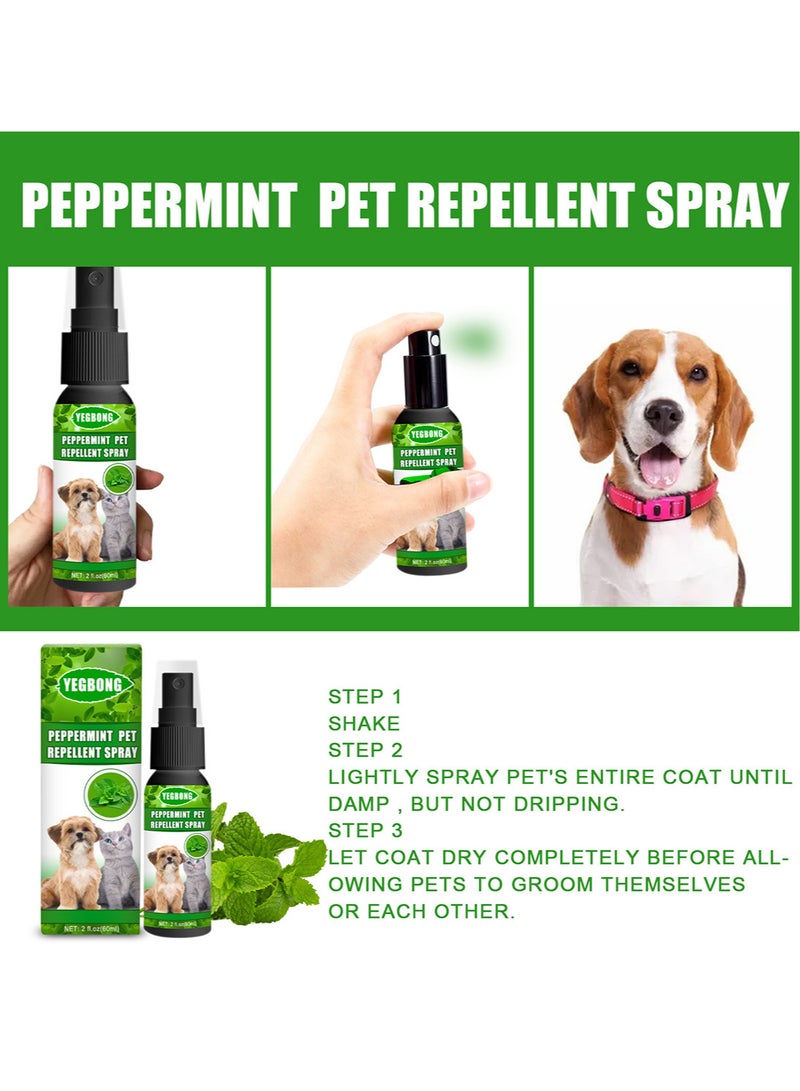 ييبونغ 60 مل تركيبة نباتية لحماية الحيوانات الأليفة، تحكم فعال في علاج سوس البعوض والبرغوث وحماية الرذاذ للكلاب والقطط - Image 4