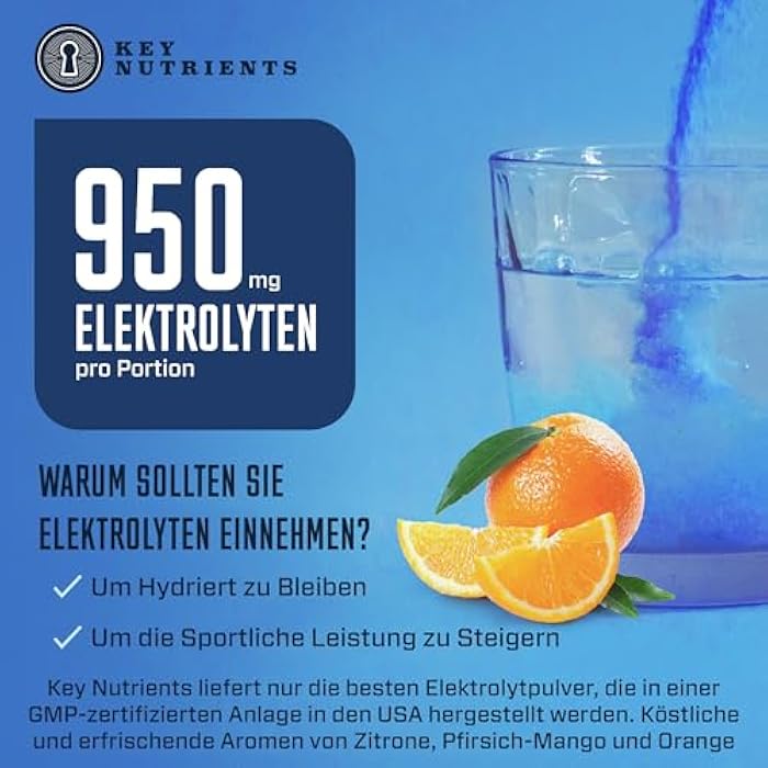 KEY NUTRIENTS Multivitamin Electrolytes Powder No Sugar - 5 Delicious Flavors Electrolyte Powder - Endurance & Energy Supplement - Hydration Powder - No Calories - 10 Servings - Made in USA - Image 4