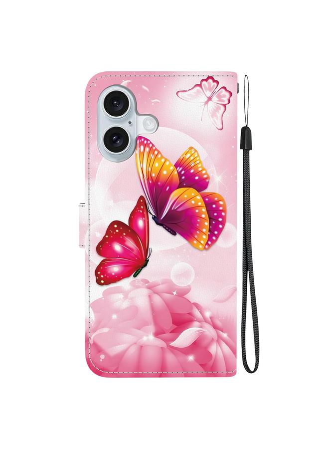 erorex Case For iPhone 16 Plus Crystal Texture Colored Drawing Leather Phone Case - Image 3