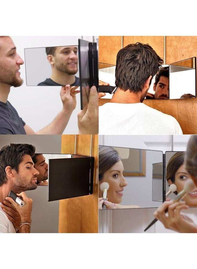 هومستر 3 مرآة ثلاثية لقص الشعر، 360 مرآة ثلاثية مع خطافات تليسكوبية قابلة للضبط الارتفاع، و 5X تكبير، للمكياج، تصفيف الشعر - Image 4
