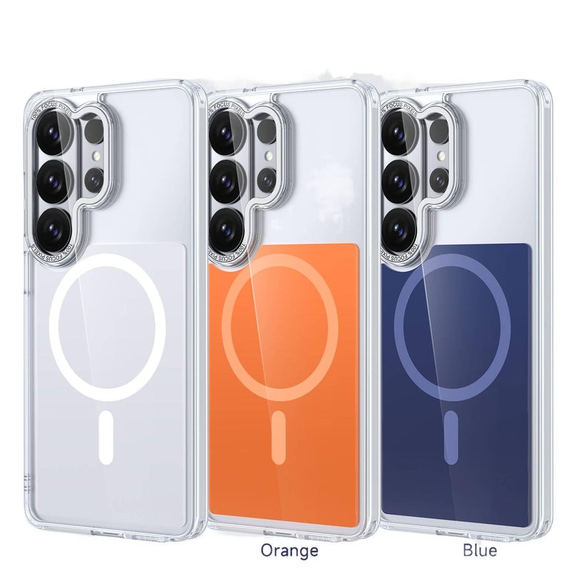 غطاء MagSafe، مقاوم للصدمات لـ Samsung Galaxy S24، أبيض TPU + Acrylic، مغناطيس قوي مغناطيسي من مادة TPU من الأكريليك باللون الأبيض للهدايا للاستخدام الشخصي للمكتب المنزلي - Image 2