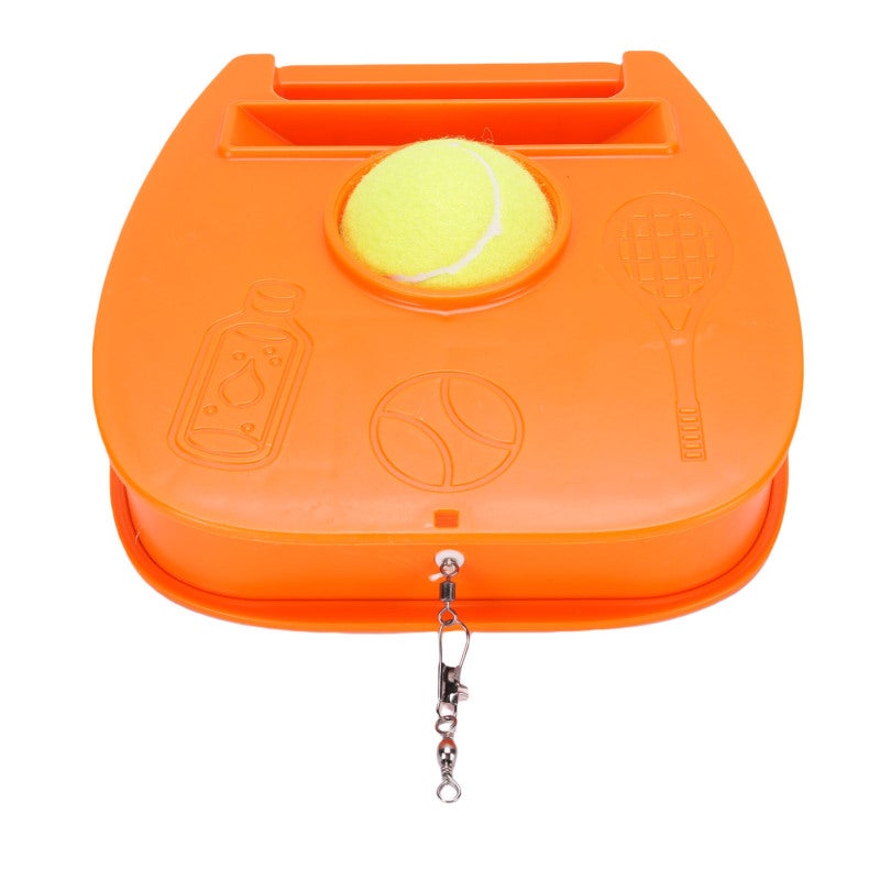 Tennis Practice Rebounder: High Elastic Nylon Rope No Water Base Design - Dedicated Racket Storage Slot Portable Tennis Trainer for Home Beginners Tennis Players - Image 4