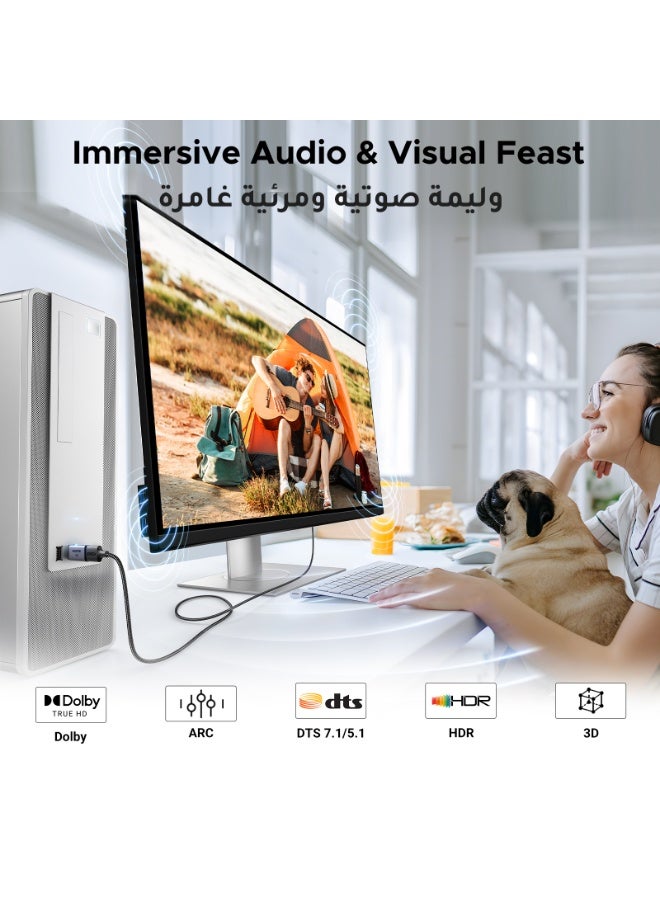 يو جرين 4K DisplayPort to HDMI Adapter 2-Pack, Unidirectional Display Port to HDMI Converter 4K@30Hz/2K@60Hz Aluminum Adapter Compatible with Dell, Lenovo, HP, HDTV, AMD, NVIDIA and More - Image 5