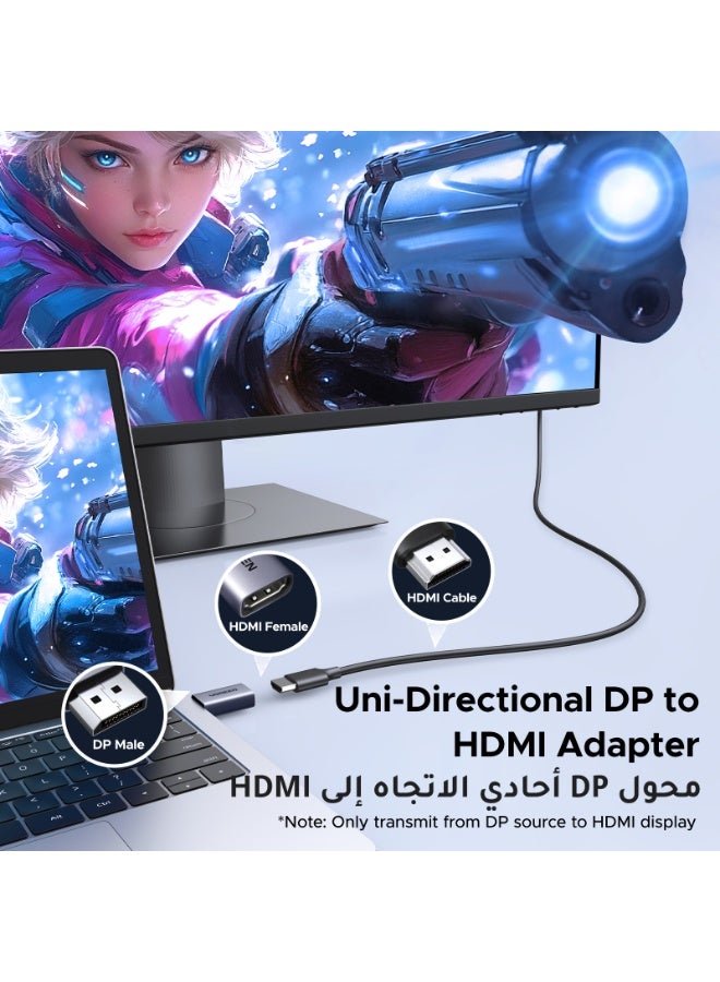 يو جرين 4K DisplayPort to HDMI Adapter 2-Pack, Unidirectional Display Port to HDMI Converter 4K@30Hz/2K@60Hz Aluminum Adapter Compatible with Dell, Lenovo, HP, HDTV, AMD, NVIDIA and More - Image 4