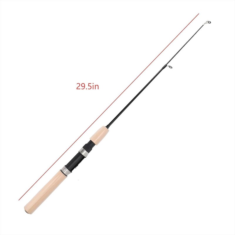 CJFNDFA Ice Fishing Rod and Reel Combo - 29.5 Inch Ultralight Spinning Ice Fishing Gear Set with High Visibility Pole for Walleye, Perch, Panfish, Trout - Image 2