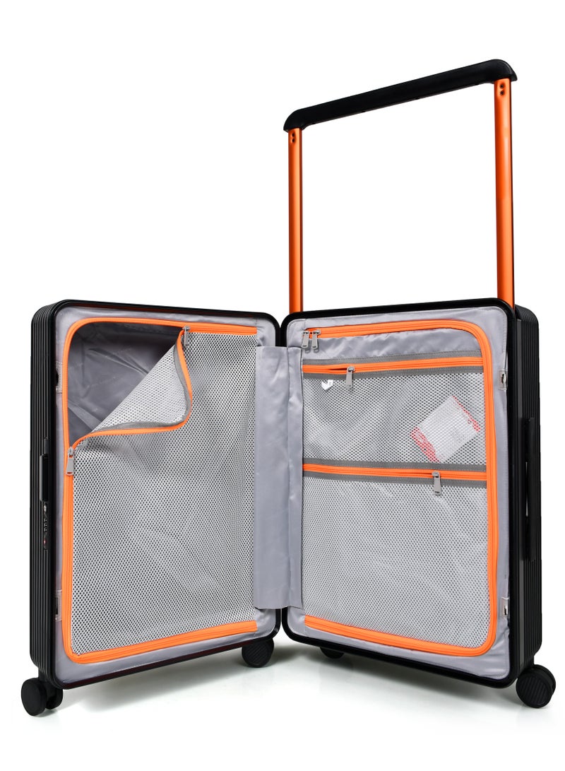 Morano Hard-Side luggage Unisex ABS Lightweight 4 Double Wheeled Suitcase with Built-In TSA type lock (2-Set, Black) Size 20''+24'''Inches. - Image 5