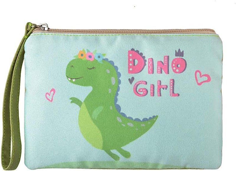 Rantanto Small Cute Cash Coin Purse, Canvas Change Purse, Kawaii Coin Pouch With Handle Christmas Gift For Women Teenager Girls (BG0030 Dinosaur) - Image 1