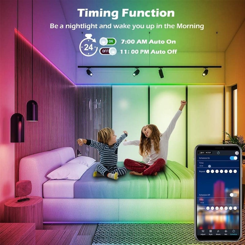 AILBTON Led Strip Lights,20ft Led Light Strips Music Sync Color Changing RGB Led Strip Built-in Mic,Bluetooth App Control LED Rope Lights with Remote,5050 RGB Led Lights for Bedroom,Home,TV,Party,Christmas - Image 4