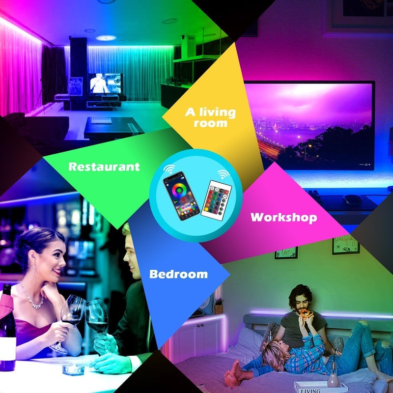 AILBTON Led Strip Lights,20ft Led Light Strips Music Sync Color Changing RGB Led Strip Built-in Mic,Bluetooth App Control LED Rope Lights with Remote,5050 RGB Led Lights for Bedroom,Home,TV,Party,Christmas - Image 3