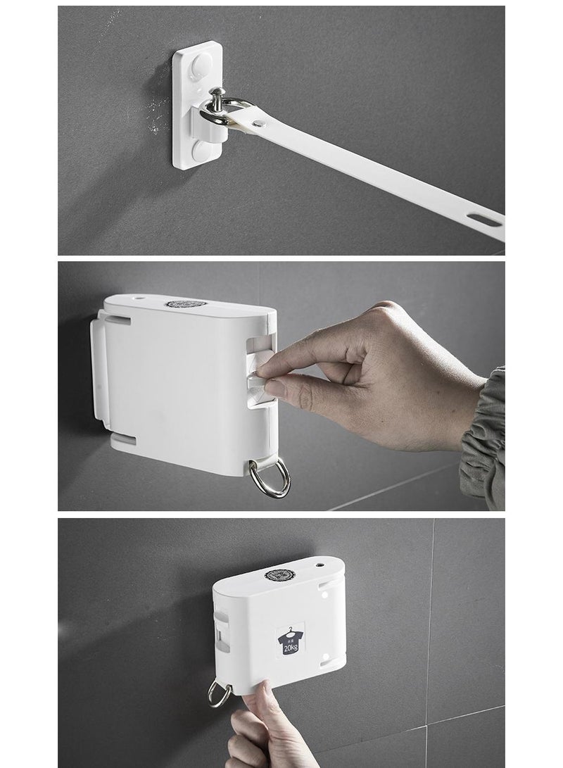 General Invisible Clothes Drying Rope Indoor Perforated Bathroom Invisible Telescopic Balcony Plastic Rope Rack Can Be Extended To 420cm  - Image 2
