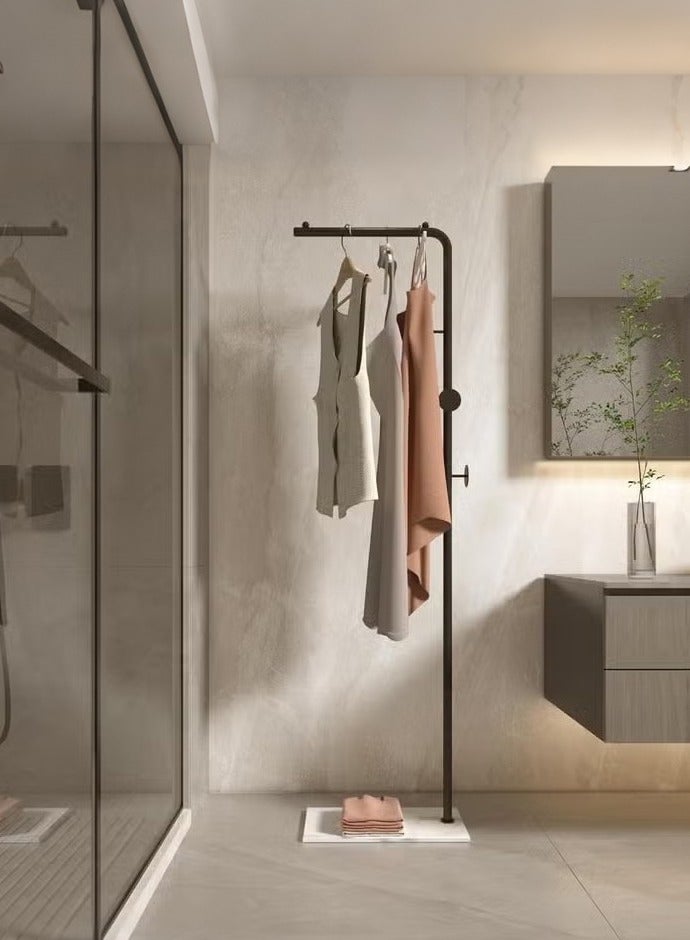 شو وو علاقة معاطف معدنية موفرة للمساحة - قاعدة من الأردواز المتين، أنيقة وعملية لغرفة النوم، غرفة المعيشة، المكتب وغرفة الطعام. تصميم عصري وسهل التنظيف. - Image 1