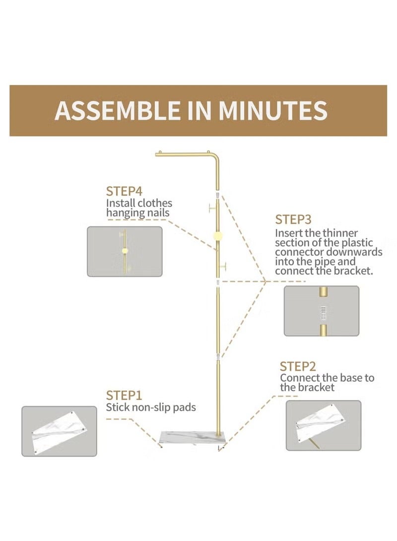 شو وو علاقة معاطف معدنية موفرة للمساحة - قاعدة من الأردواز المتين، أنيقة وعملية لغرفة النوم، غرفة المعيشة، المكتب وغرفة الطعام. تصميم عصري وسهل التنظيف. - Image 3