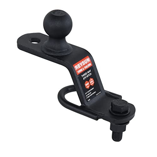 REYSUN 3 in 1 ATV/UTV Trailer Hitch Adapter with 2 inch Trailer Ball, 3 Way ATV Attachment, Fastener Kit Included - Image 2