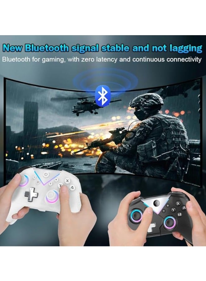 Switch controller for Windows PC/Switch/IOS/Android/Steam, Wireless Switch Pro controller with dual vibration motor, Turbo, Macro, RGB light, wired/Bluetooth dual connection mode gamepad - Image 3