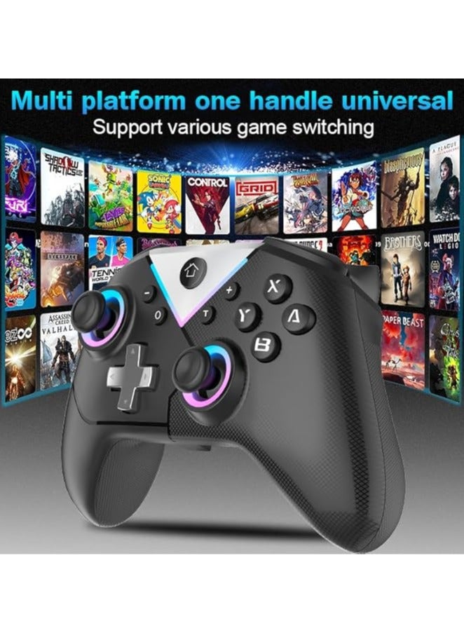 Switch controller for Windows PC/Switch/IOS/Android/Steam, Wireless Switch Pro controller with dual vibration motor, Turbo, Macro, RGB light, wired/Bluetooth dual connection mode gamepad - Image 2