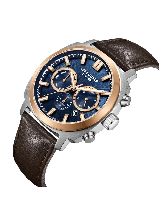 لي كوبر Men's Leather Multi Function Watch LC08172.592 - 42 mm