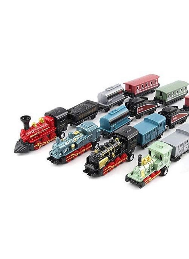 Exasinine Exasinine 4 Sets Steam Train Model Set With Pull-Back Die-Cast Metal Locomotive for Display or Play - Ideal Home Decor and Gift for Enthusiasts, Collectors, Boys and Girls  - Image 2