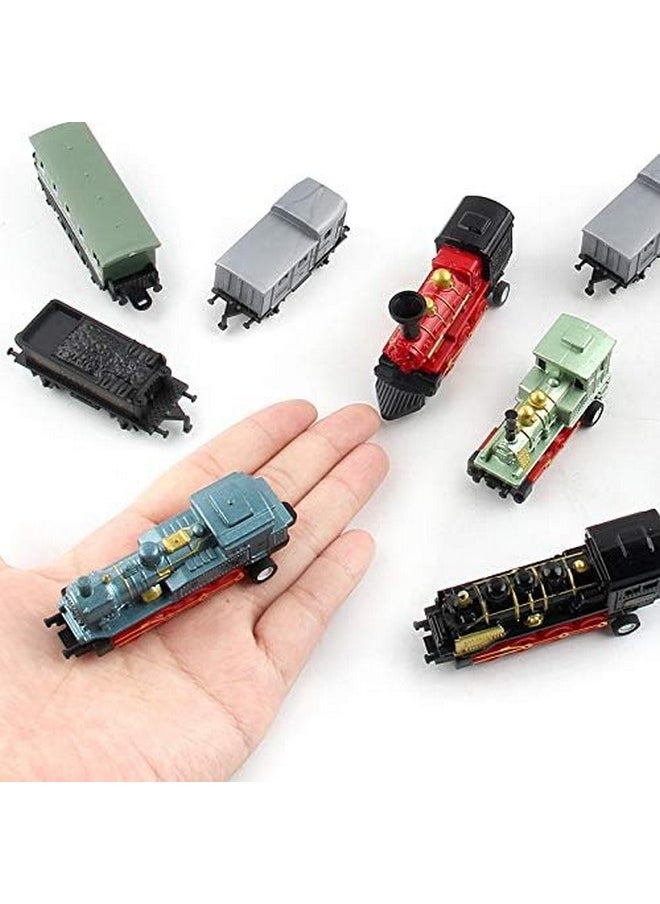 Exasinine Exasinine 4 Sets Steam Train Model Set With Pull-Back Die-Cast Metal Locomotive for Display or Play - Ideal Home Decor and Gift for Enthusiasts, Collectors, Boys and Girls  - Image 3