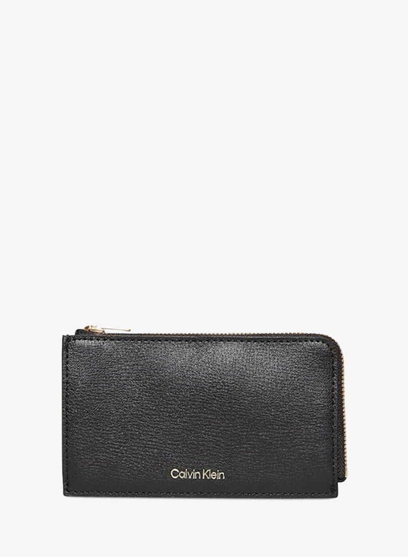 CALVIN KLEIN Logo Top Zip Card Holder - Image 1