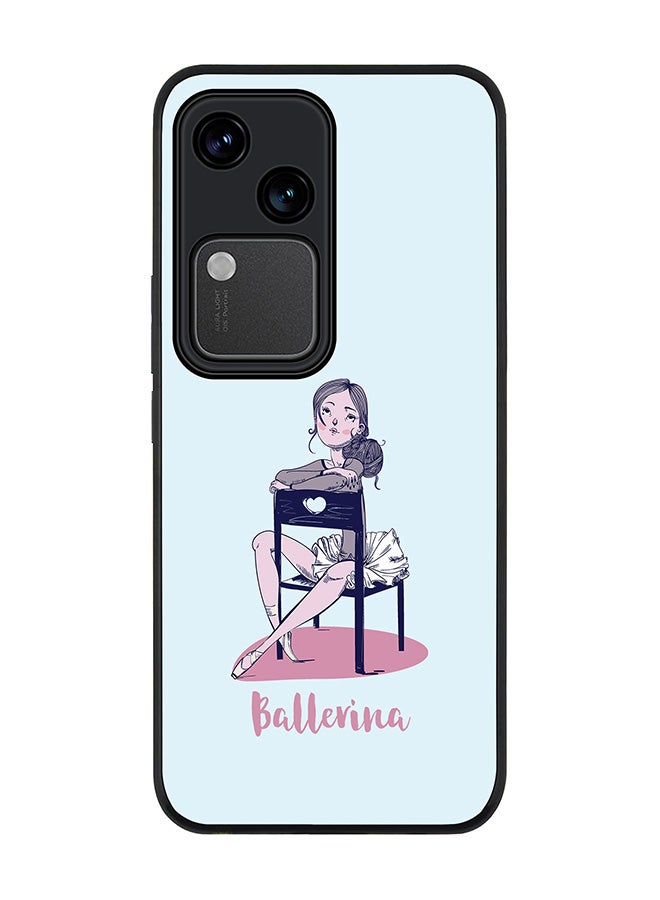 Stylizedd Rugged Black edge case for Vivo V30 5G, Slim fit Soft Case Flexible Rubber Edges Anti Drop TPU Gel Thin Cover -  Ballerina - Image 1