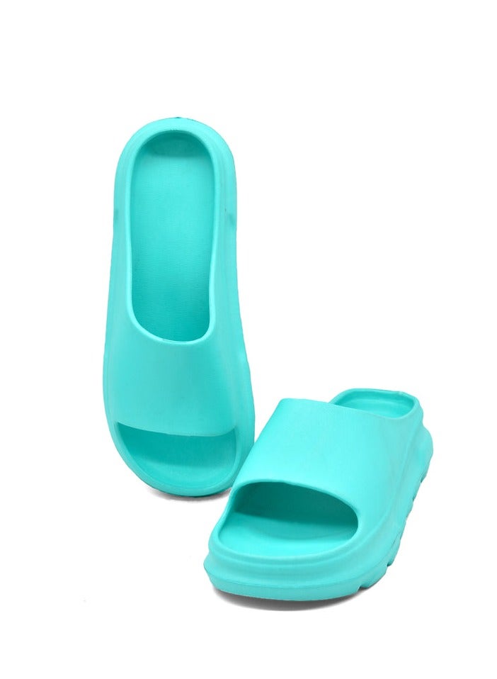 Women's Rubber Flip Flops Turquoise 2024